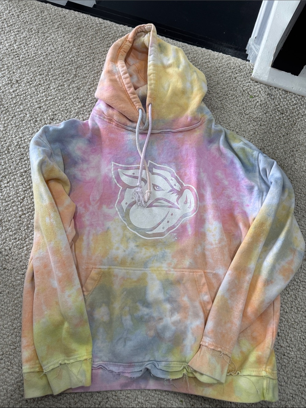Pastel Tie-Dye Pullover Hoodie Lehigh valley Ironpigs